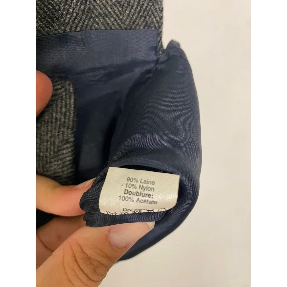 J.Crew Mens Herringbone Wool Blend Vest Gray Charcoal Size M Preppy Academia